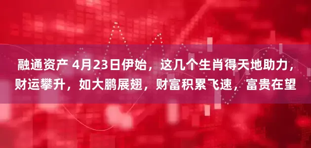 融通资产 4月23日伊始，这几个生肖得天地助力，财运攀升，如大鹏展翅，财富积累飞速，富贵在望